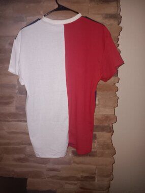 Brisco Brands Color Block Tee Navy Red White Size L NWOT